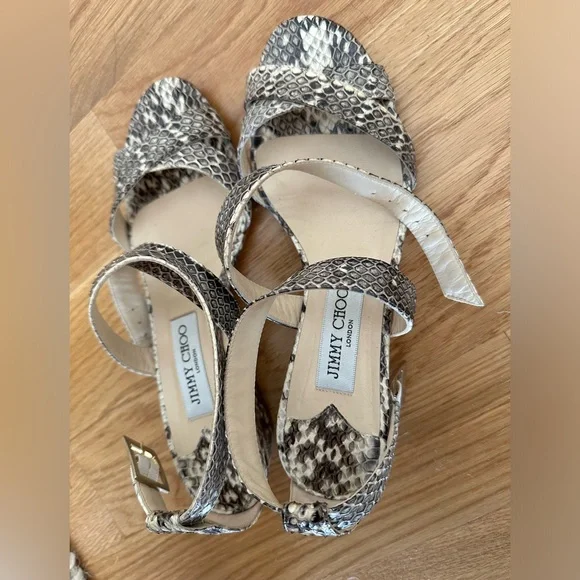 Gorgeous Jimmy Choo Snakeskin Wedge Heels - Picture 2 of 3